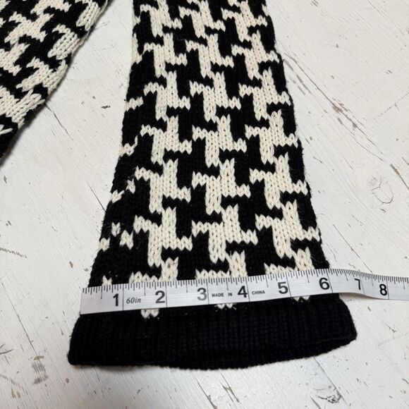 525 America Cardigan Sweater S Black And White Houndstooth Large Button Down - Picture 14 of 14